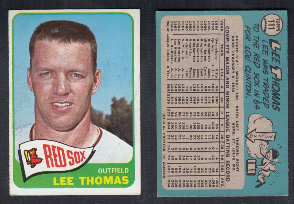 1965 O-PEE-CHEE BASEBALL CARD #111 L. THOMAS photo 1965 O-PEE-CHEE BASEBALL CARD #111 L. THOMAS photo