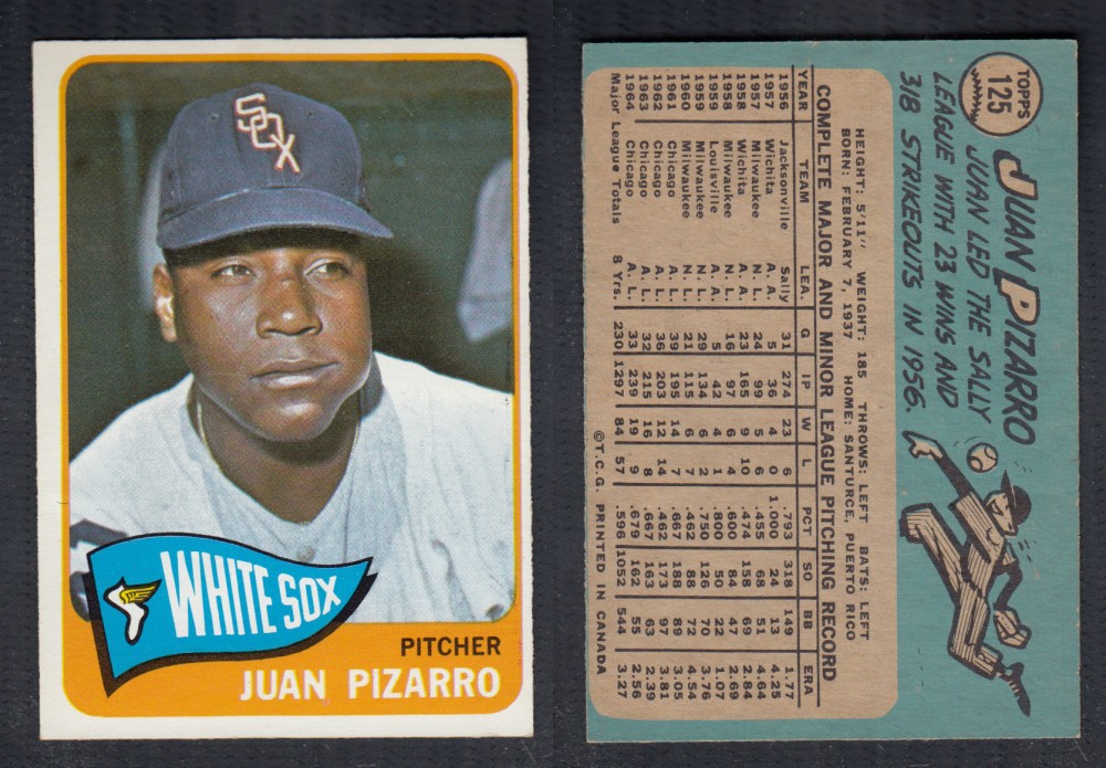 1965 O-PEE-CHEE BASEBALL CARD #125 J. PIZARRO photo 1965 O-PEE-CHEE BASEBALL CARD #125 J. PIZARRO photo
