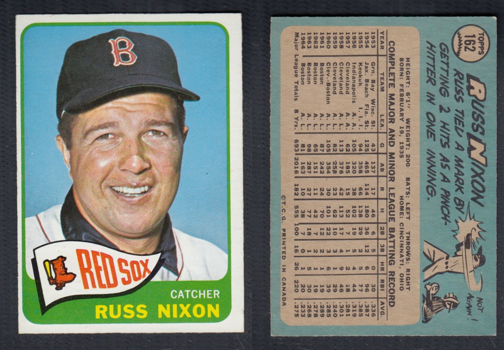 1965 O-PEE-CHEE BASEBALL CARD #162 R. NIXON photo 1965 O-PEE-CHEE BASEBALL CARD #162 R. NIXON photo
