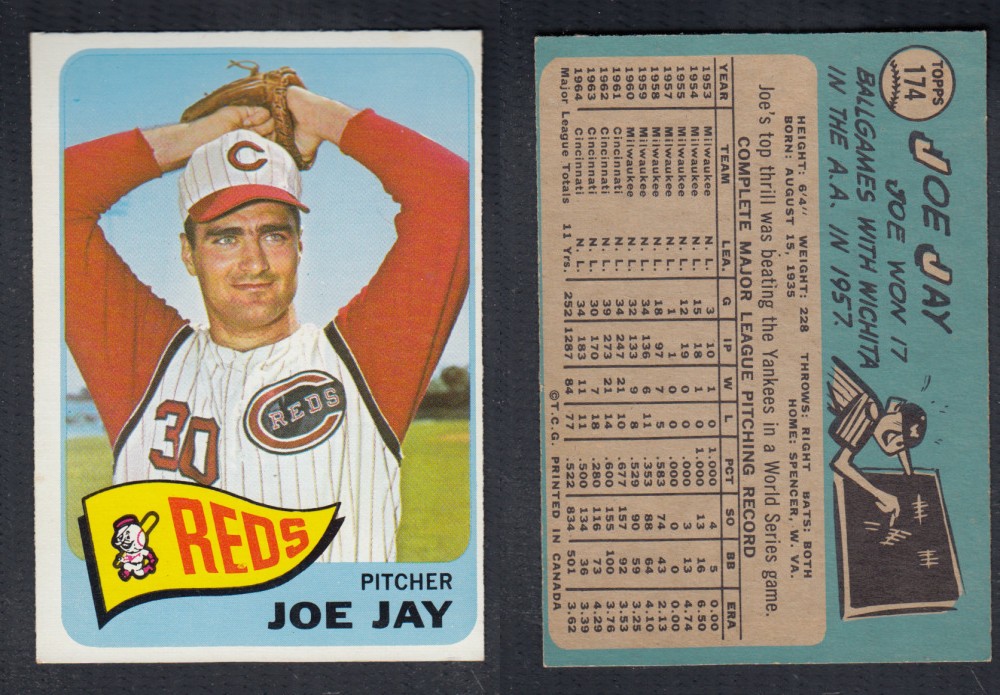 1965 O-PEE-CHEE BASEBALL CARD #174 J. JAY photo 1965 O-PEE-CHEE BASEBALL CARD #174 J. JAY photo