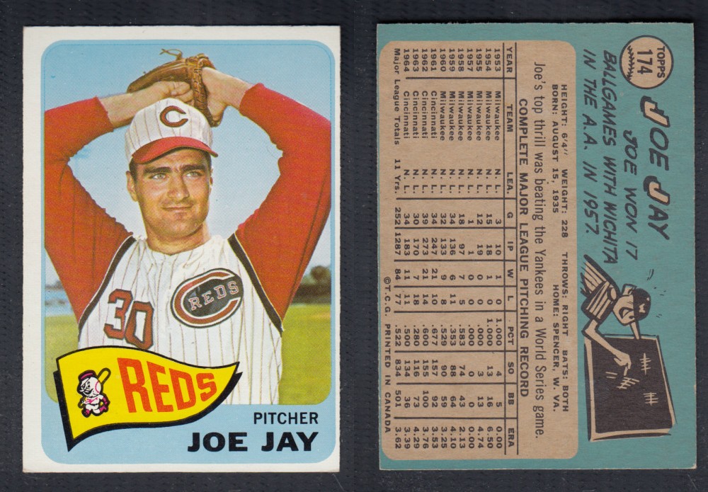 1965 O-PEE-CHEE BASEBALL CARD #174 J. JAY photo 1965 O-PEE-CHEE BASEBALL CARD #174 J. JAY photo