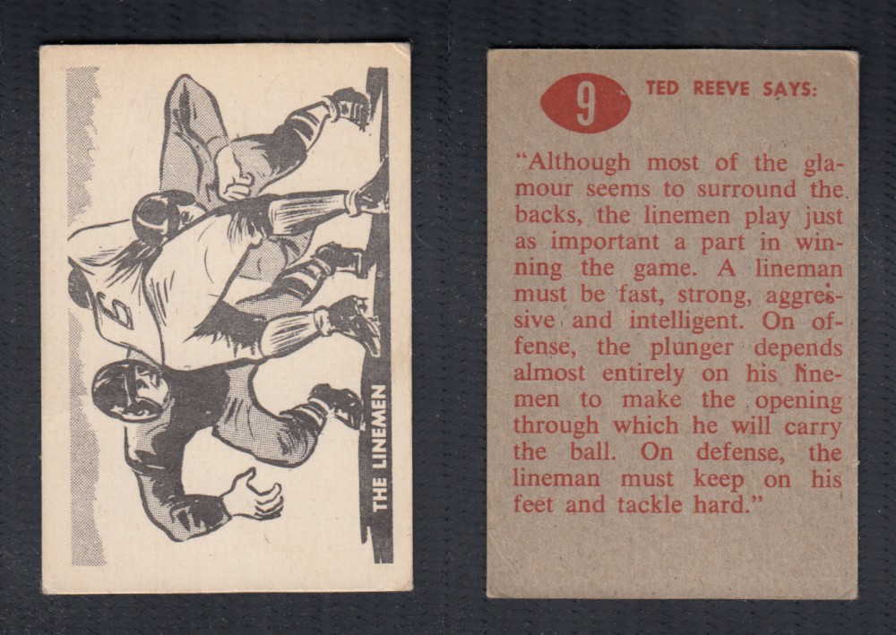 1952 CFL PARKHURST FOOTBALL CARD #9 THE LINEMEN photo 1952 CFL PARKHURST FOOTBALL CARD #9 THE LINEMEN photo