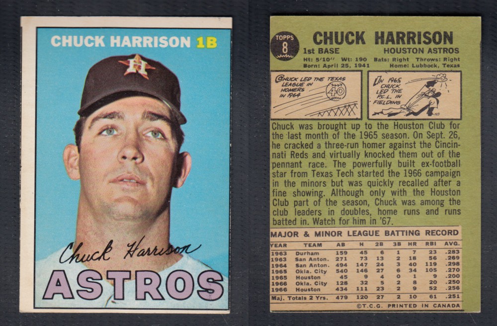 1967 O-PEE-CHEE BASEBALL CARD #8 C. HARRIS photo 1967 O-PEE-CHEE BASEBALL CARD #8 C. HARRIS photo