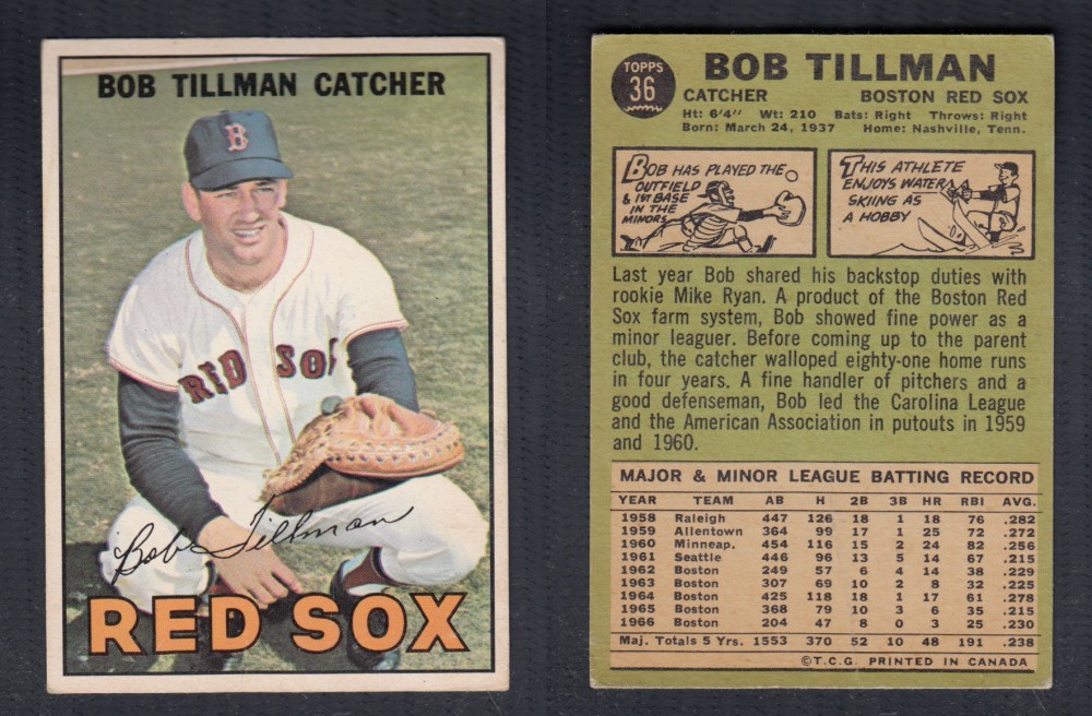 1967 O-PEE-CHEE BASEBALL CARD #36 B. TILLMAN photo
