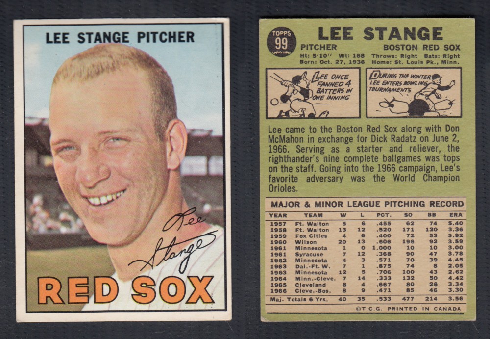 1967 O-PEE-CHEE BASEBALL CARD #99 L. STANGE photo 1967 O-PEE-CHEE BASEBALL CARD #99 L. STANGE photo