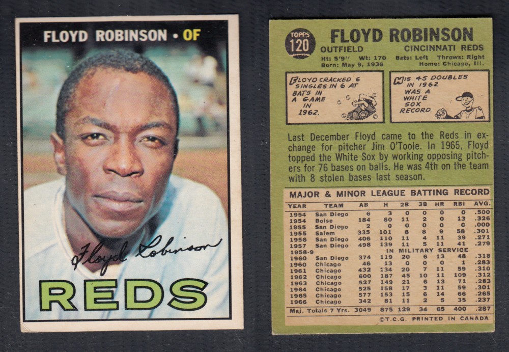 1967 O-PEE-CHEE BASEBALL CARD #120 F. ROBINSON photo