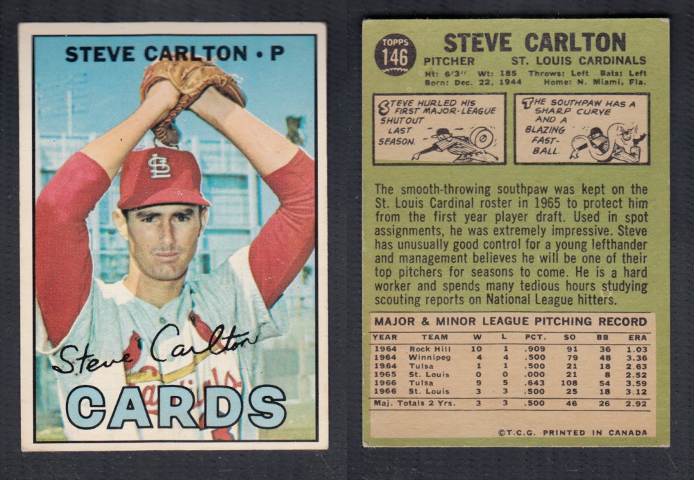 1967 O-PEE-CHEE BASEBALL CARD #146 S. CARLTON photo 1967 O-PEE-CHEE BASEBALL CARD #146 S. CARLTON photo