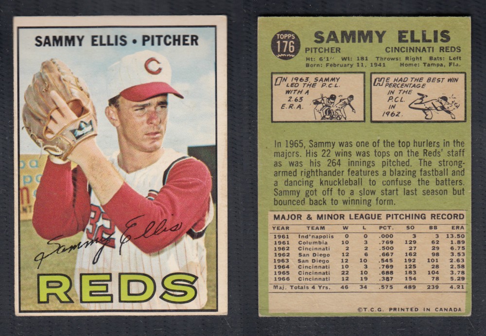 1967 O-PEE-CHEE BASEBALL CARD #176 S. ELLIS photo