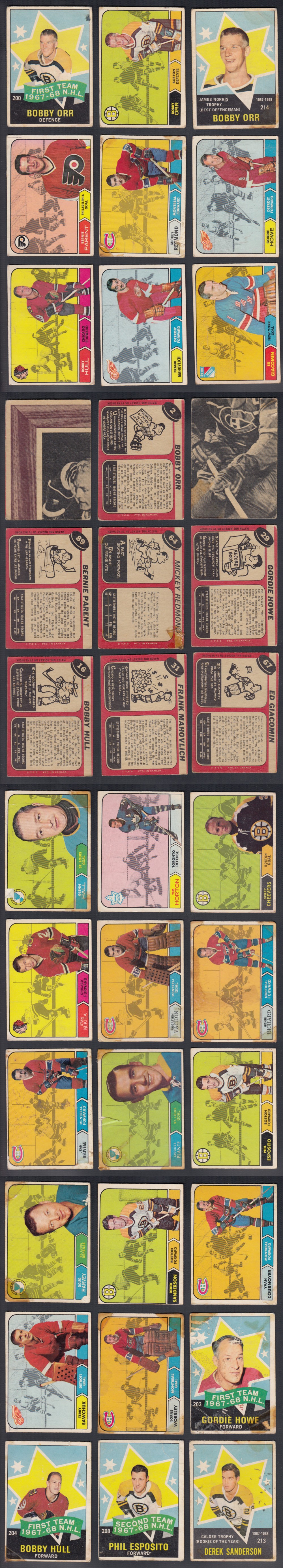 1968-69 O-PEE-CHEE HOCKEY CARD NEAR SET 214/216 photo