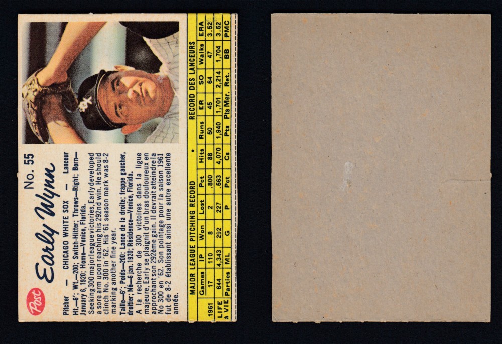 1962 POST CANADIAN BASEBALL CARD #55 E. WYNN photo 1962 POST CANADIAN BASEBALL CARD #55 E. WYNN photo