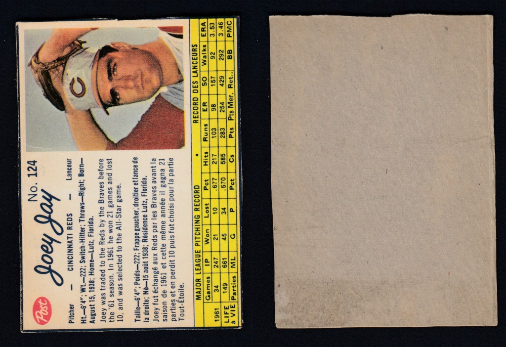 1962 POST CANADIAN BASEBALL CARD #124 J. JAY photo 1962 POST CANADIAN BASEBALL CARD #124 J. JAY photo