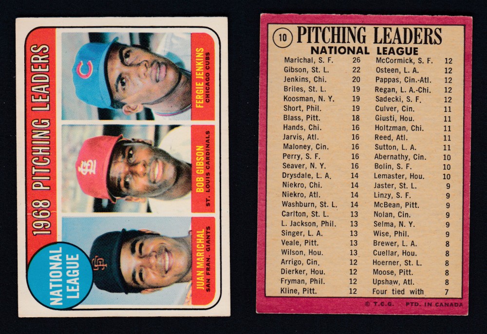 1969 O-PEE-CHEE BASEBALL CARD #10 PITCHING LEADERS photo 1969 O-PEE-CHEE BASEBALL CARD #10 PITCHING LEADERS photo