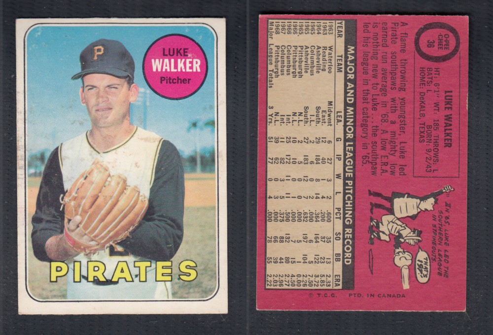 1969 O-PEE-CHEE BASEBALL CARD #36 L. WALKER photo 1969 O-PEE-CHEE BASEBALL CARD #36 L. WALKER photo
