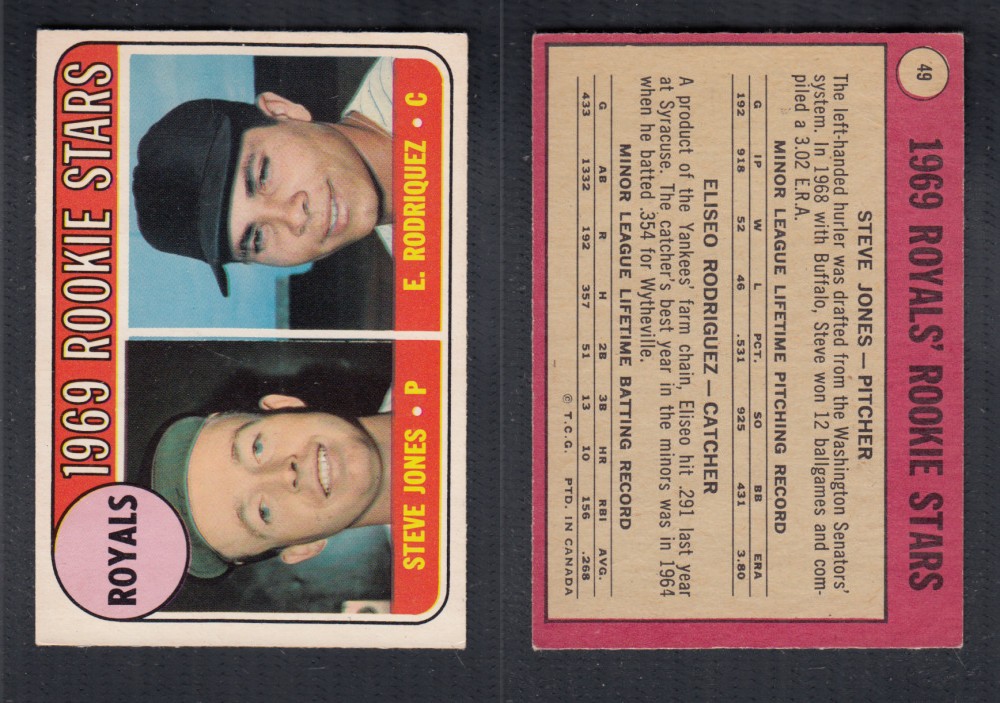 1969 O-PEE-CHEE BASEBALL CARD #49 ROYALS' ROOKIE STARS photo 1969 O-PEE-CHEE BASEBALL CARD #49 ROYALS' ROOKIE STARS photo