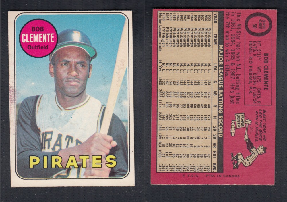 1969 O-PEE-CHEE BASEBALL CARD #50 B. CLEMENTE photo 1969 O-PEE-CHEE BASEBALL CARD #50 B. CLEMENTE photo