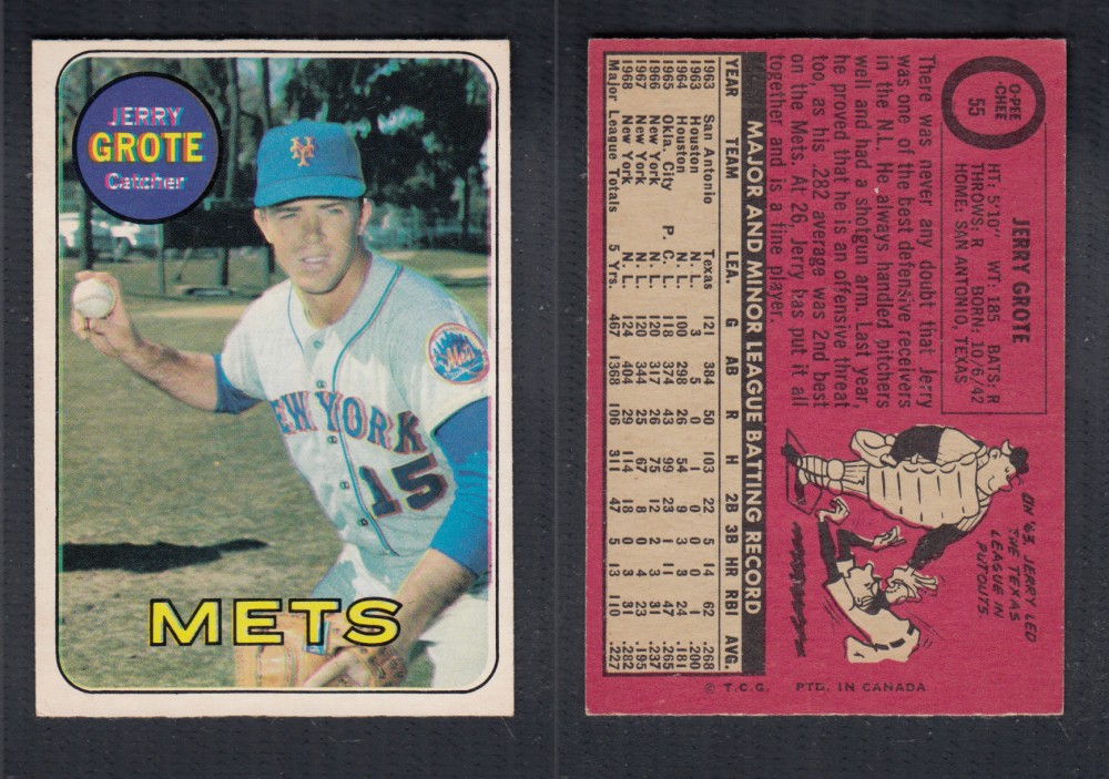 1969 O-PEE-CHEE BASEBALL CARD #55 J. GROTTE photo 1969 O-PEE-CHEE BASEBALL CARD #55 J. GROTTE photo