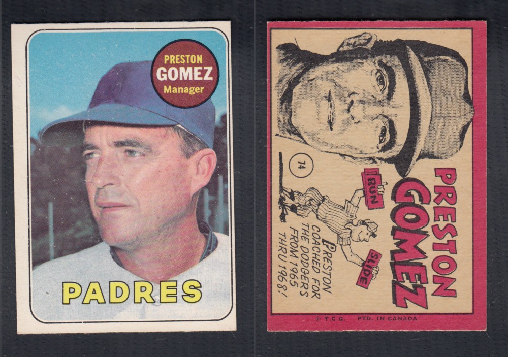 1969 O-PEE-CHEE BASEBALL CARD #74 P. GOMEZ photo