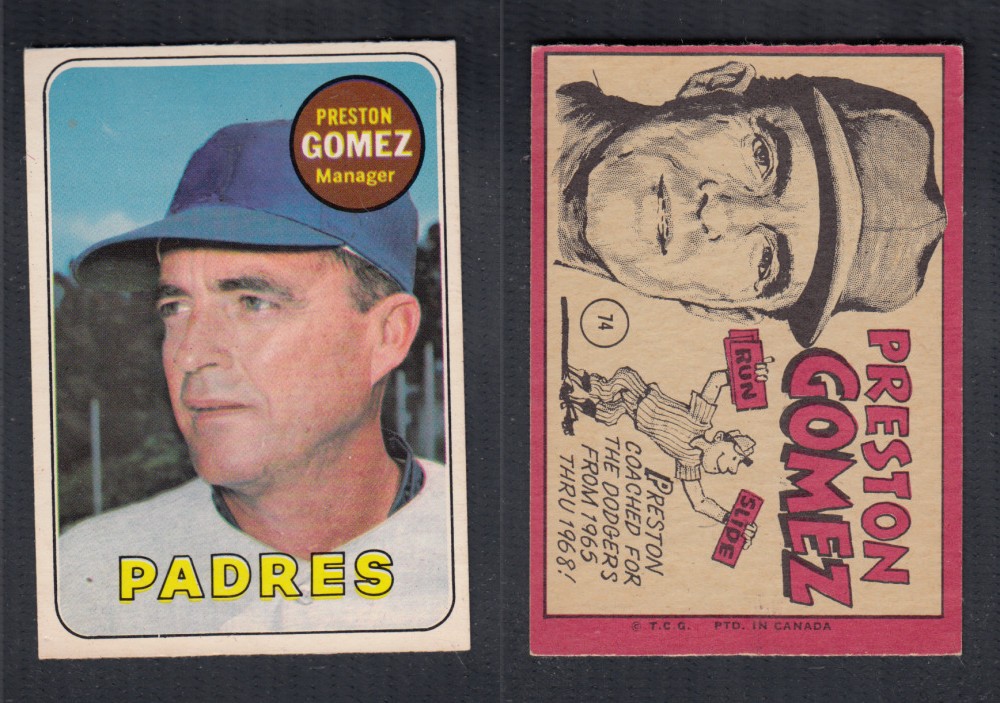 1969 O-PEE-CHEE BASEBALL CARD #74 P. GOMEZ photo 1969 O-PEE-CHEE BASEBALL CARD #74 P. GOMEZ photo