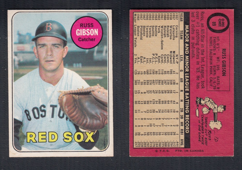 1969 O-PEE-CHEE BASEBALL CARD #89 R. GIBSON photo 1969 O-PEE-CHEE BASEBALL CARD #89 R. GIBSON photo