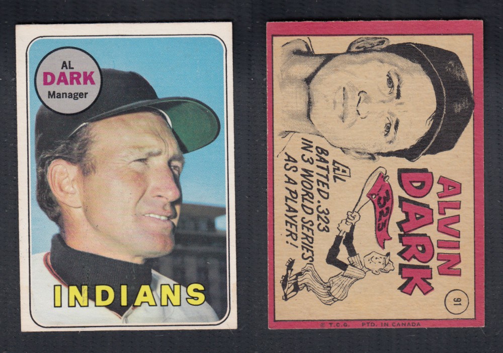1969 O-PEE-CHEE BASEBALL CARD #91 A. DARK photo 1969 O-PEE-CHEE BASEBALL CARD #91 A. DARK photo