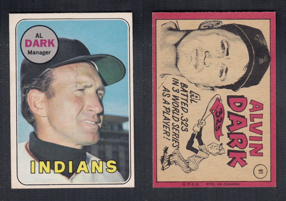 1969 O-PEE-CHEE BASEBALL CARD #91 A. DARK photo 1969 O-PEE-CHEE BASEBALL CARD #91 A. DARK photo