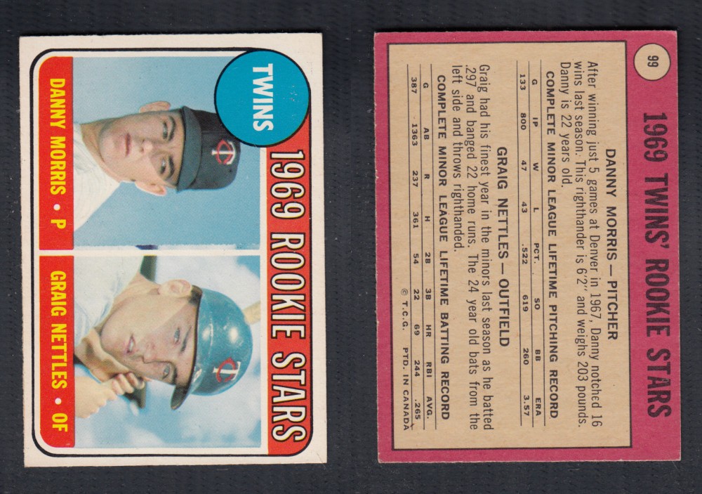 1969 O-PEE-CHEE BASEBALL CARD #99 TWINS' ROOKIE STARS photo 1969 O-PEE-CHEE BASEBALL CARD #99 TWINS' ROOKIE STARS photo