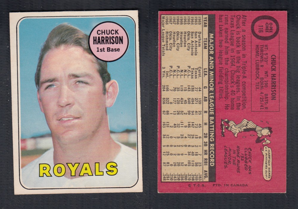 1969 O-PEE-CHEE BASEBALL CARD #116 C. HARRISON photo 1969 O-PEE-CHEE BASEBALL CARD #116 C. HARRISON photo
