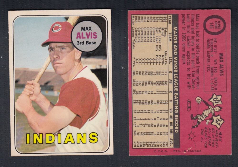 1969 O-PEE-CHEE BASEBALL CARD #145 M. ALVIS photo 1969 O-PEE-CHEE BASEBALL CARD #145 M. ALVIS photo