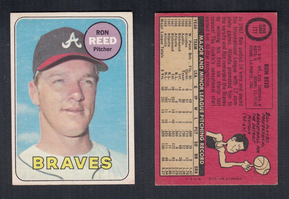 1969 O-PEE-CHEE BASEBALL CARD #177 R. REED photo 1969 O-PEE-CHEE BASEBALL CARD #177 R. REED photo