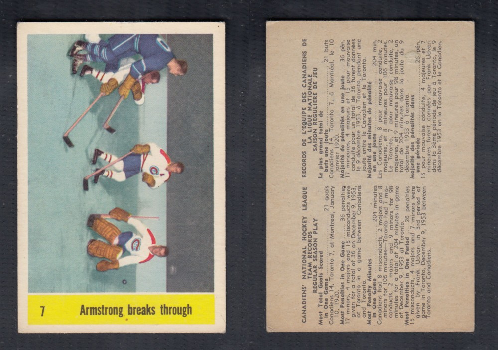 1958-59 PARKHURST HOCKEY CARD #7 ARMSTRONG BREAKS THROUGH photo 1958-59 PARKHURST HOCKEY CARD #7 ARMSTRONG BREAKS THROUGH photo