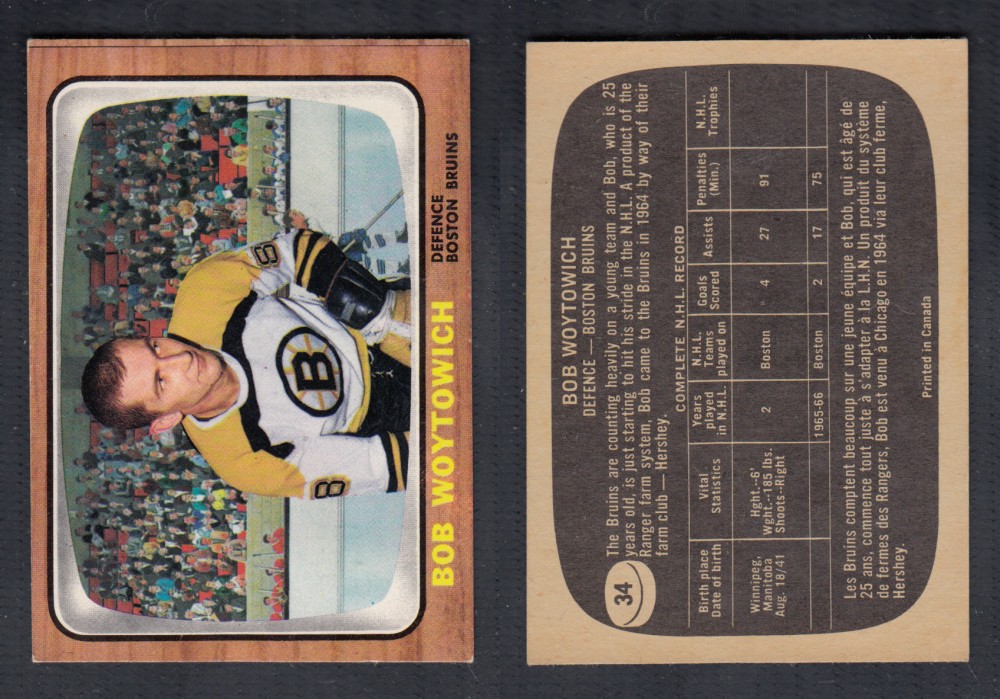 1966-67 TOPPS HOCKEY CARD #34 B. WOYTOWICH photo 1966-67 TOPPS HOCKEY CARD #34 B. WOYTOWICH photo
