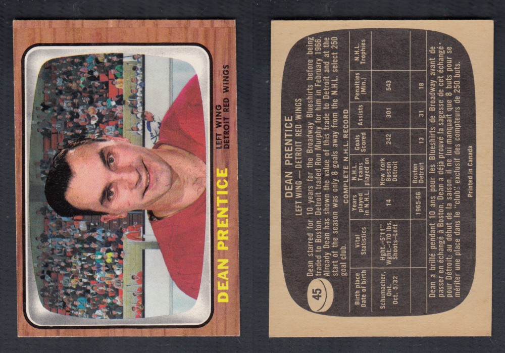 1966-67 TOPPS HOCKEY CARD #45 D. PRENTICE photo 1966-67 TOPPS HOCKEY CARD #45 D. PRENTICE photo