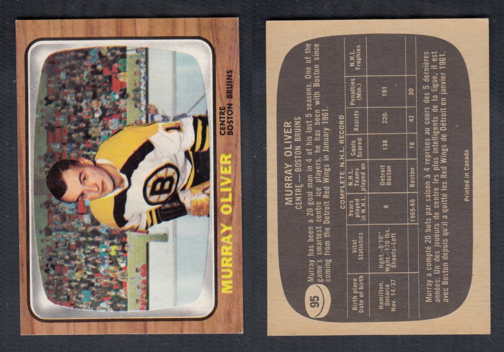 1966-67 TOPPS HOCKEY CARD #95 M. OLIVER photo 1966-67 TOPPS HOCKEY CARD #95 M. OLIVER photo