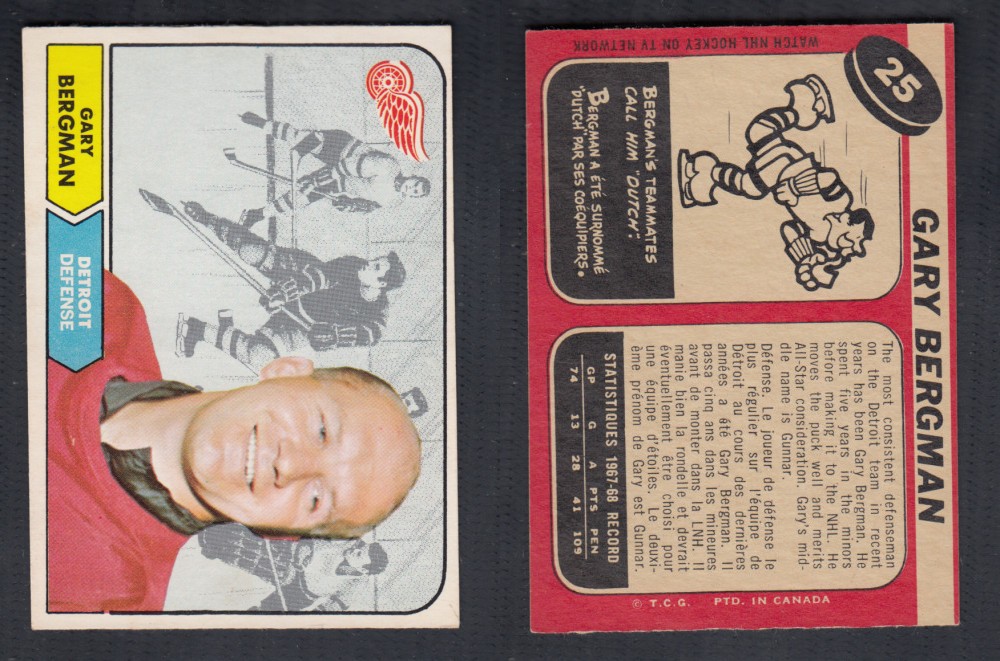 1968-69 O-PEE-CHEE HOCKEY CARD #25 G. BERGMAN photo 1968-69 O-PEE-CHEE HOCKEY CARD #25 G. BERGMAN photo