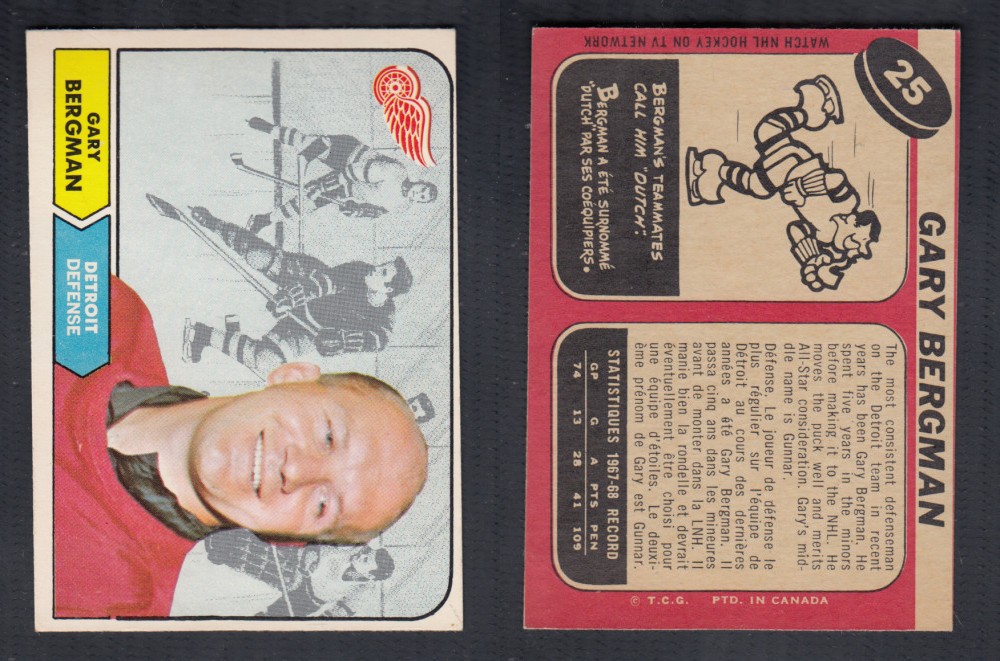 1968-69 O-PEE-CHEE HOCKEY CARD #25 G. BERGMAN photo 1968-69 O-PEE-CHEE HOCKEY CARD #25 G. BERGMAN photo