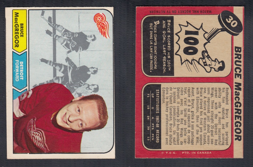 1968-69 O-PEE-CHEE HOCKEY CARD #30 B. MACGREGOR photo 1968-69 O-PEE-CHEE HOCKEY CARD #30 B. MACGREGOR photo