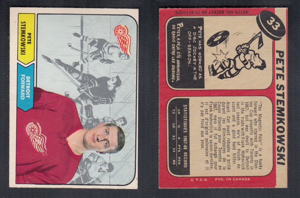 1968-69 O-PEE-CHEE HOCKEY CARD #33 P. STEMKOWSKI photo 1968-69 O-PEE-CHEE HOCKEY CARD #33 P. STEMKOWSKI photo