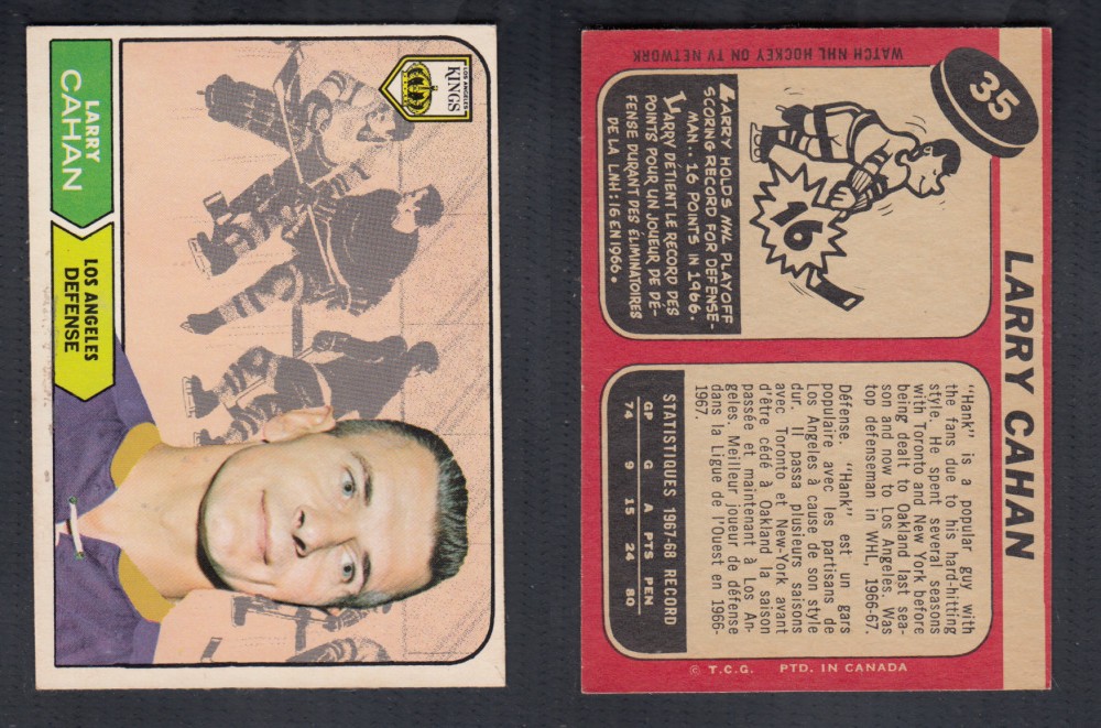 1968-69 O-PEE-CHEE HOCKEY CARD #35 L. CAHAN photo 1968-69 O-PEE-CHEE HOCKEY CARD #35 L. CAHAN photo