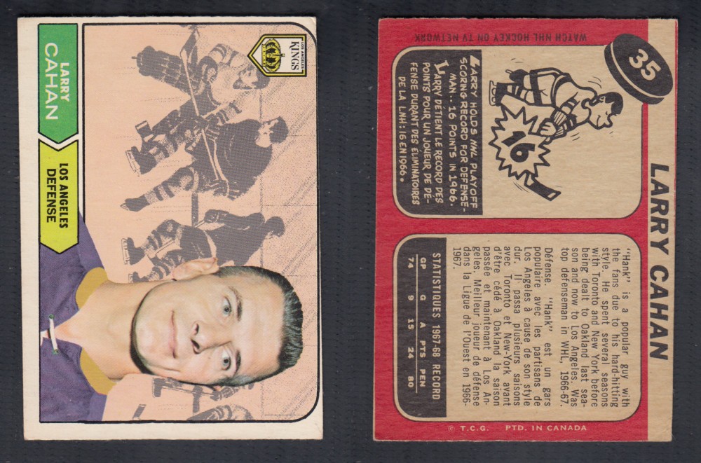 1968-69 O-PEE-CHEE HOCKEY CARD #35 L. CAHAN photo 1968-69 O-PEE-CHEE HOCKEY CARD #35 L. CAHAN photo