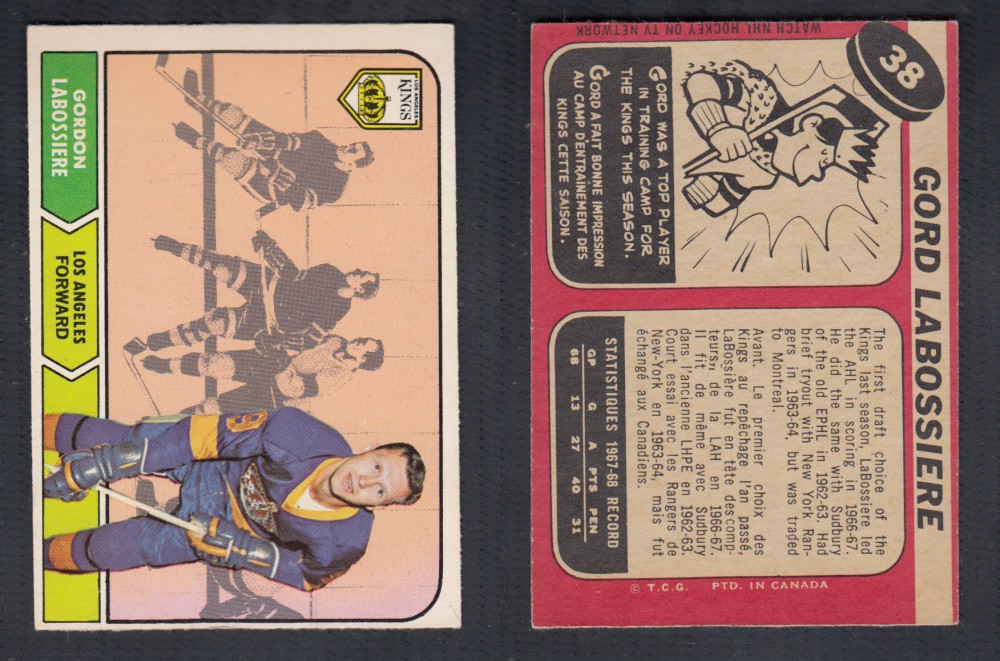 1968-69 O-PEE-CHEE HOCKEY CARD #38 G. LABOSSIERE photo 1968-69 O-PEE-CHEE HOCKEY CARD #38 G. LABOSSIERE photo