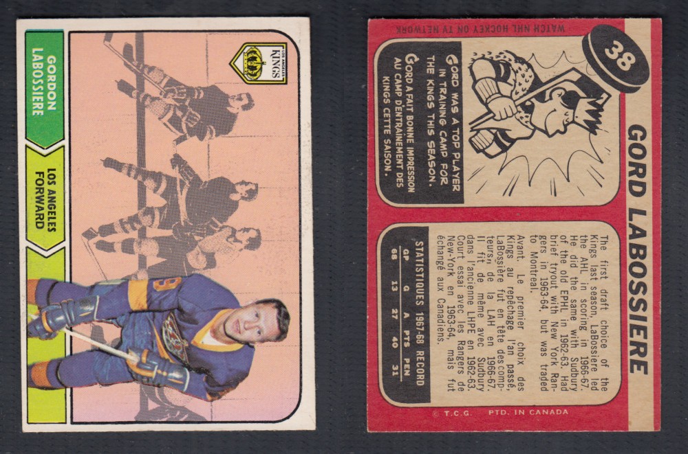 1968-69 O-PEE-CHEE HOCKEY CARD #38 G. LABOSSIERE photo 1968-69 O-PEE-CHEE HOCKEY CARD #38 G. LABOSSIERE photo