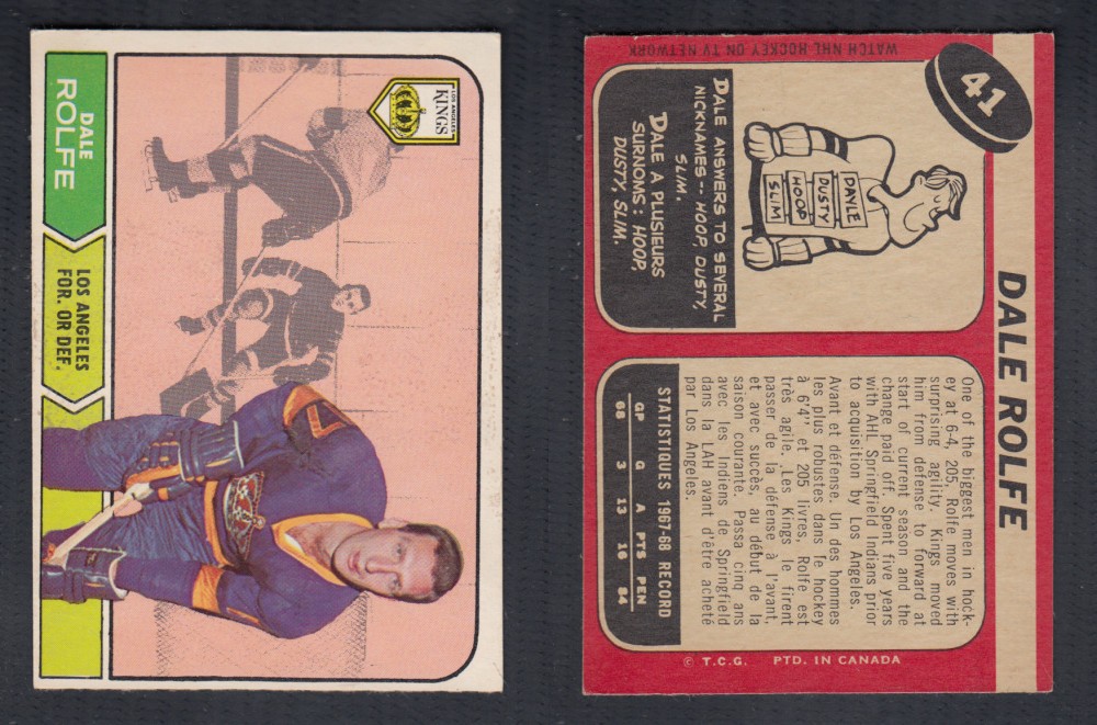 1968-69 O-PEE-CHEE HOCKEY CARD #41 D. ROLFE photo 1968-69 O-PEE-CHEE HOCKEY CARD #41 D. ROLFE photo
