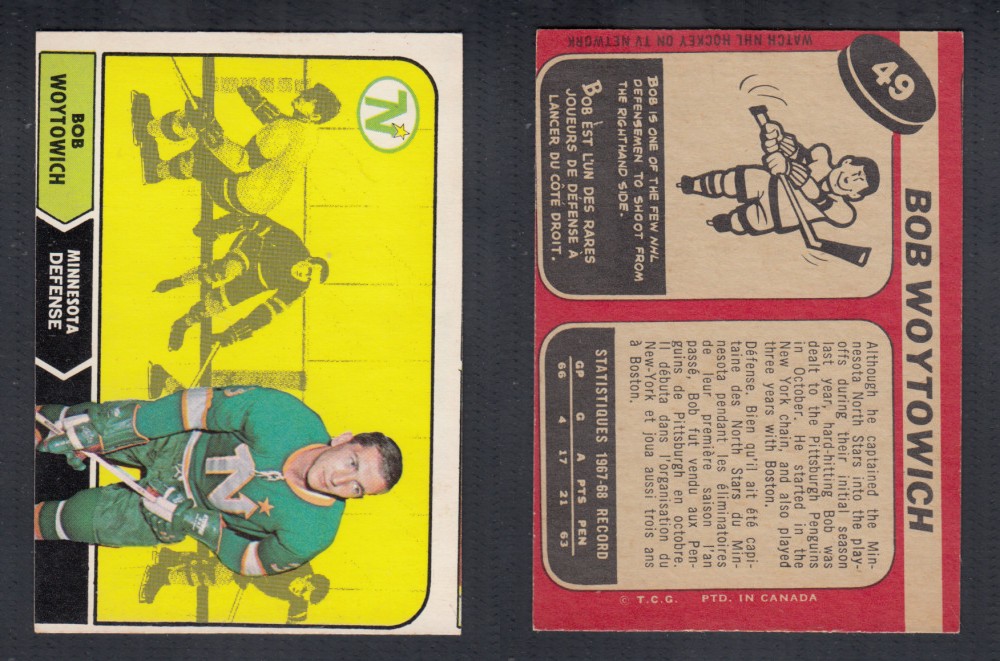 1968-69 O-PEE-CHEE HOCKEY CARD #49 B. WOYTOWICH photo 1968-69 O-PEE-CHEE HOCKEY CARD #49 B. WOYTOWICH photo
