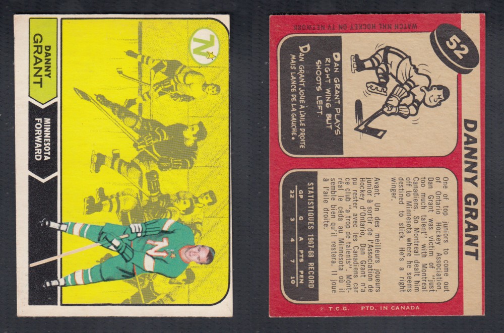 1968-69 O-PEE-CHEE HOCKEY CARD #52 D. GRANT photo 1968-69 O-PEE-CHEE HOCKEY CARD #52 D. GRANT photo