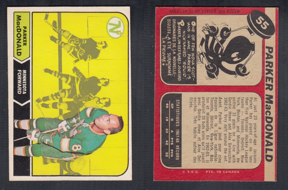 1968-69 O-PEE-CHEE HOCKEY CARD #55 P. MACDONALD photo 1968-69 O-PEE-CHEE HOCKEY CARD #55 P. MACDONALD photo