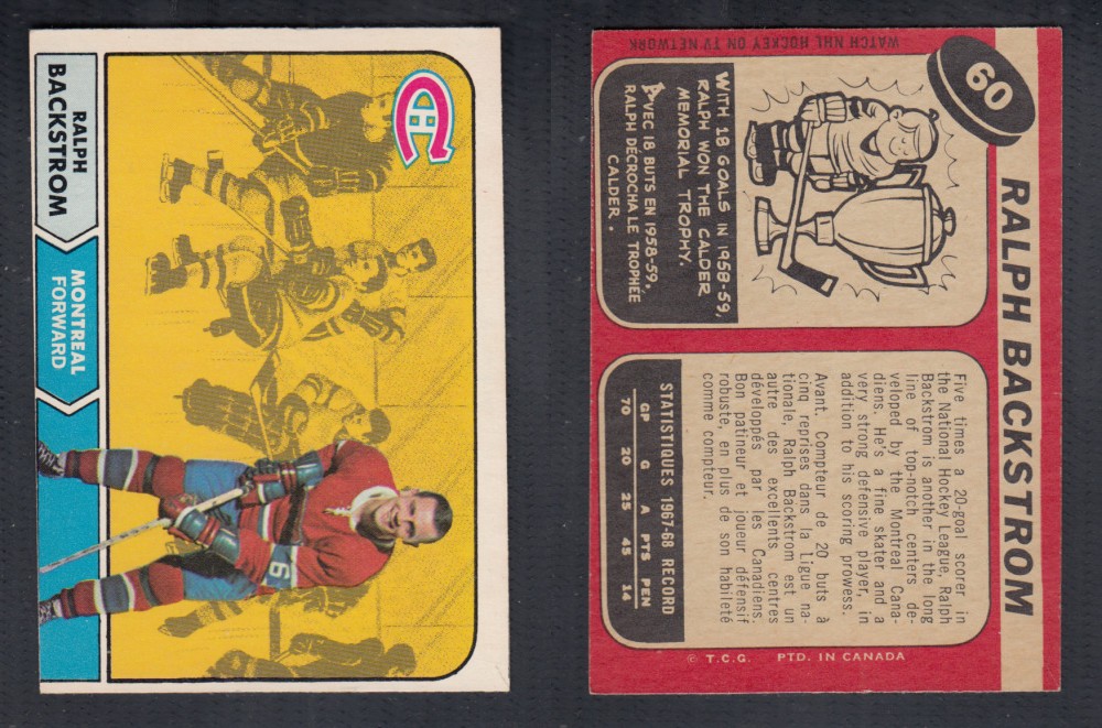 1968-69 O-PEE-CHEE HOCKEY CARD #60 R. BACKSTROM photo 1968-69 O-PEE-CHEE HOCKEY CARD #60 R. BACKSTROM photo