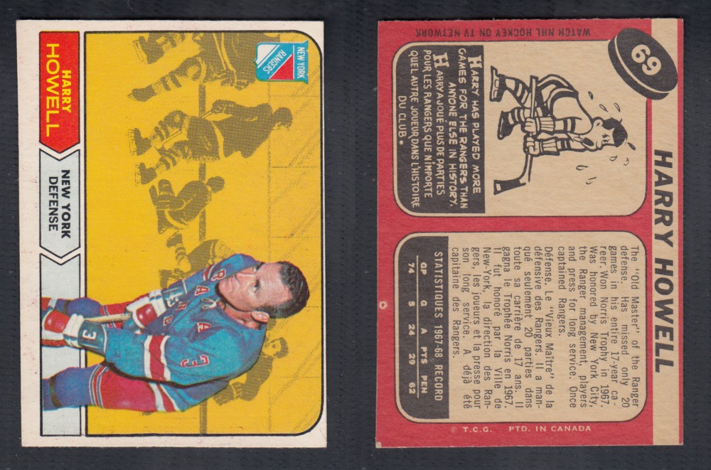 1968-69 O-PEE-CHEE HOCKEY CARD #69 H. HOWELL photo 1968-69 O-PEE-CHEE HOCKEY CARD #69 H. HOWELL photo