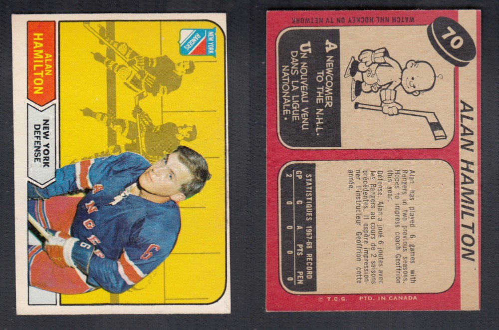 1968-69 O-PEE-CHEE HOCKEY CARD #70 A. HAMILTON photo 1968-69 O-PEE-CHEE HOCKEY CARD #70 A. HAMILTON photo