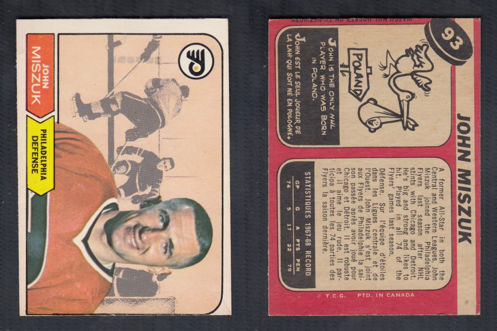 1968-69 O-PEE-CHEE HOCKEY CARD #93 J. MISZUK photo 1968-69 O-PEE-CHEE HOCKEY CARD #93 J. MISZUK photo