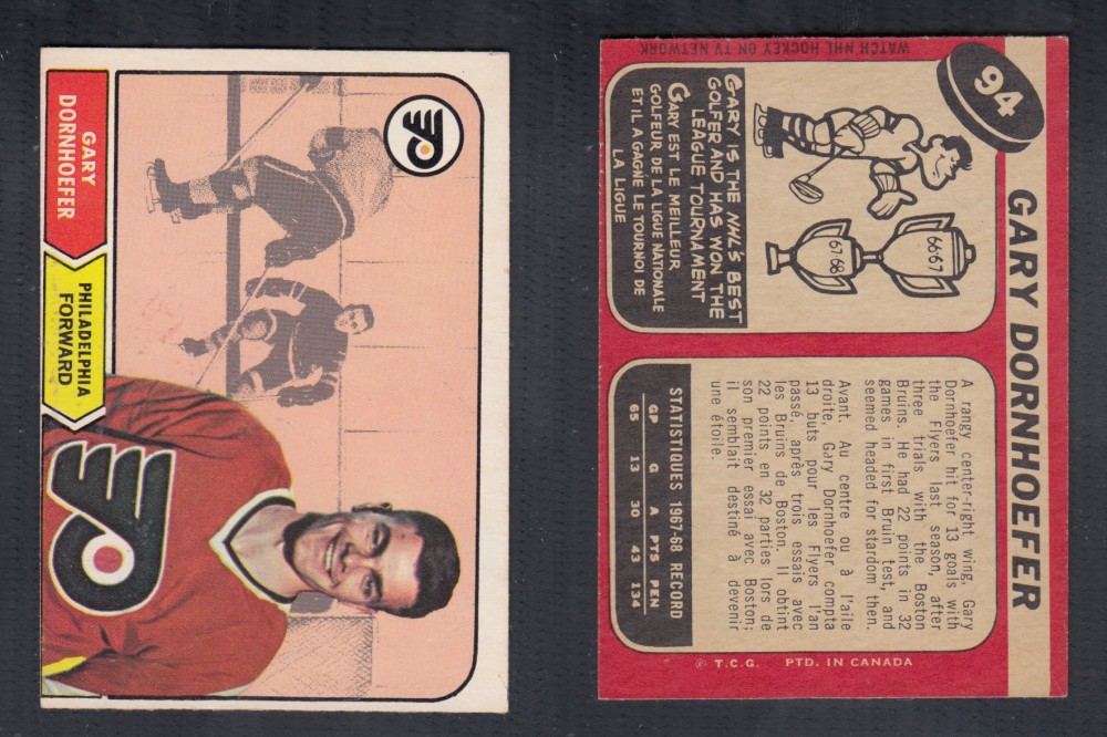 1968-69 O-PEE-CHEE HOCKEY CARD #94 G. DORNHOEFER photo 1968-69 O-PEE-CHEE HOCKEY CARD #94 G. DORNHOEFER photo